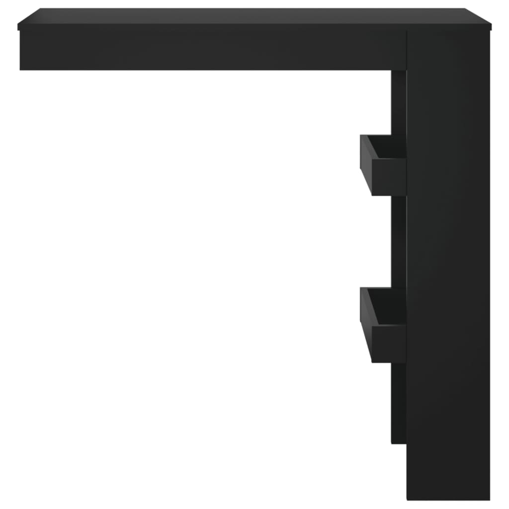 vidaXL Τραπέζι Μπαρ Τοίχου Μαύρο 102x45x103,5 εκ. από Επεξεργ. Ξύλο