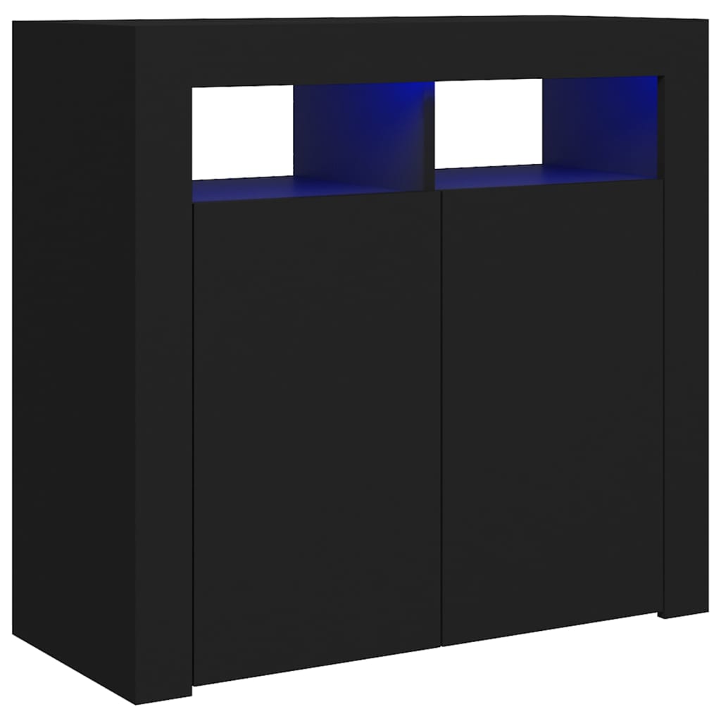 vidaXL Ντουλάπι με LED Μαύρο 80 x 35 x 75 εκ.
