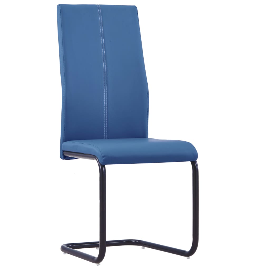 vidaXL Καρέκλες Τραπεζαρίας «Πρόβολος» 4 τεμ. Μπλε από Συνθετικό Δέρμα