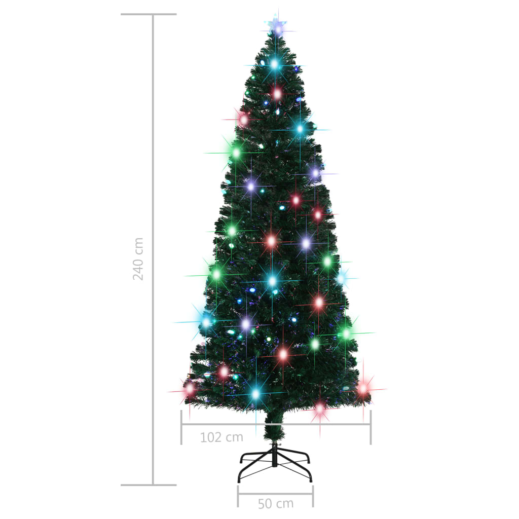 vidaXL Χριστουγεν. Δέντρο Προφωτισμένο με Βάση / Οπτικές Ίνες 240 εκ.