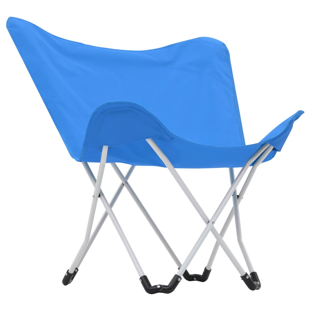 vidaXL Καρέκλες Camping Τύπου Πεταλούδα 2 τεμ. Πτυσσόμενες Μπλε
