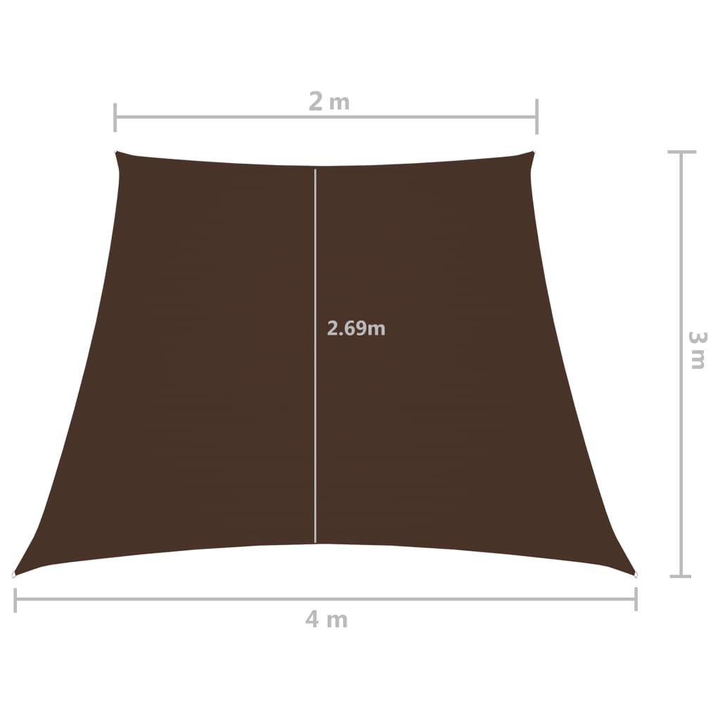 vidaXL Πανί Σκίασης Τρίγωνο Καφέ 2/4 x 3 μ. από Ύφασμα Oxford