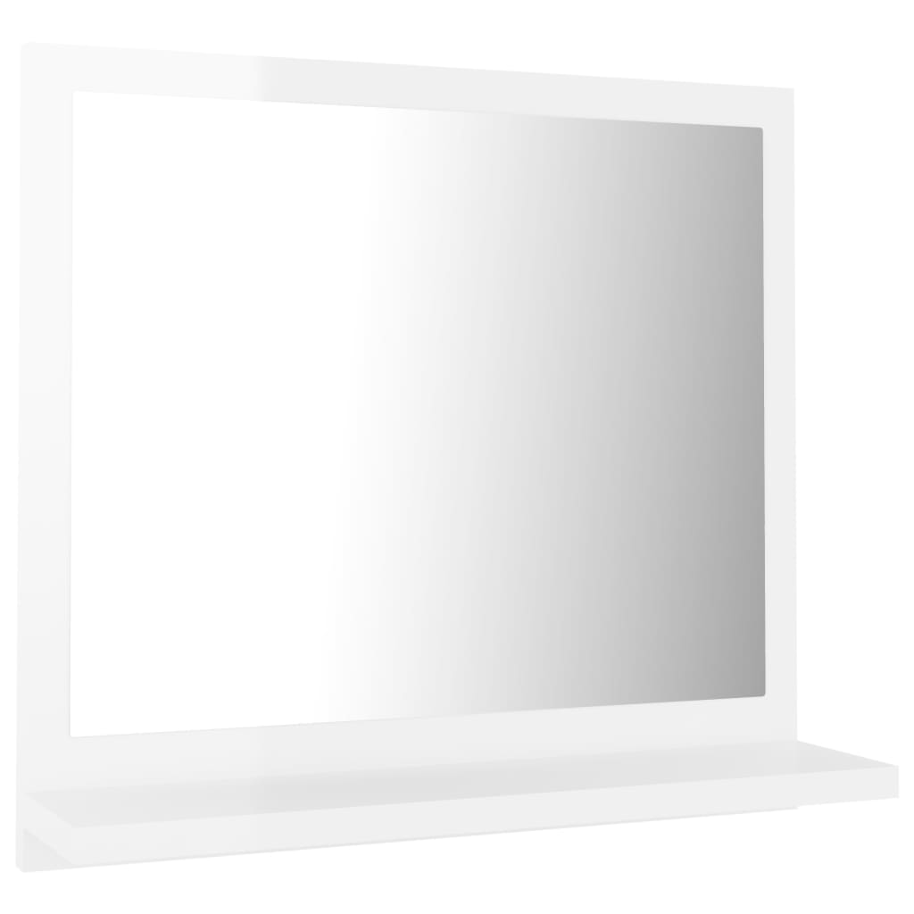 vidaXL Καθρέφτης Μπάνιου Γυαλιστερό Λευκό 40x10,5x37 εκ. Μοριοσανίδα