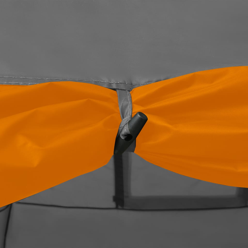 vidaXL Σκηνή Κάμπινγκ Ιγκλού 8 Ατόμων Γκρι/Πορτοκαλί 650 x 240 x 190εκ