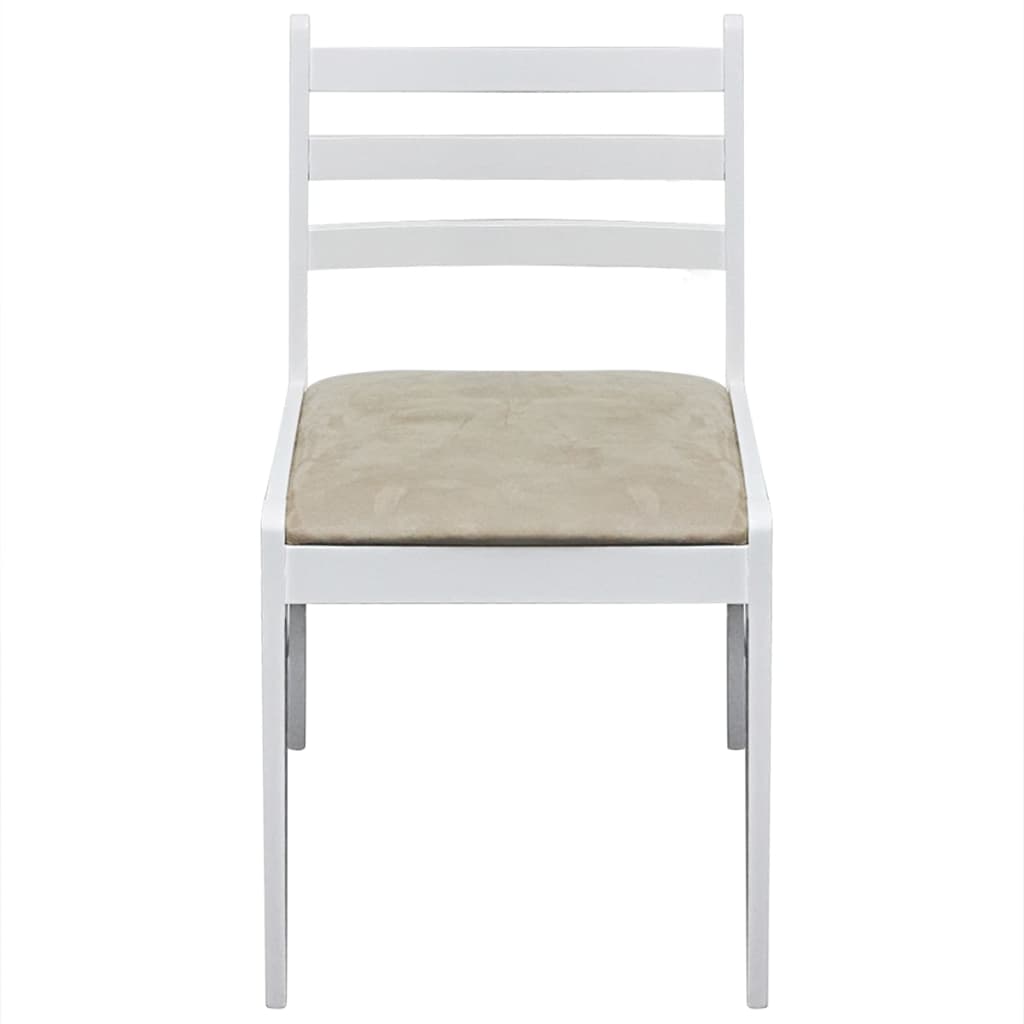 vidaXL Καρέκλες Τραπεζαρίας 2 τεμ. Λευκές Καουτσουκόδεντρο/Βελούδο
