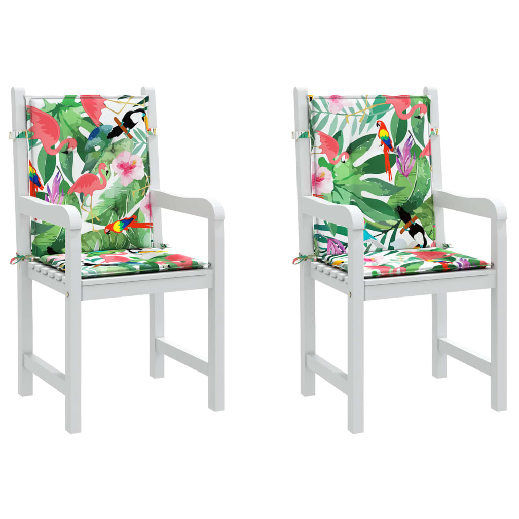 vidaXL Μαξιλάρια Καρέκλας με Πλάτη 2 τεμ. Πολύχρωμα Υφασμάτινα