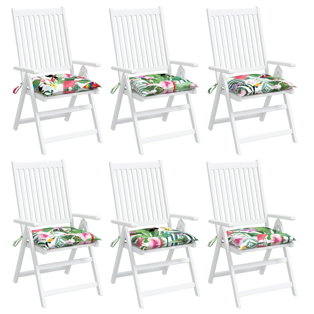 vidaXL Μαξιλάρια Καρέκλας 6 τεμ. Πολύχρωμα 40 x 40 x 7 εκ. Υφασμάτινα