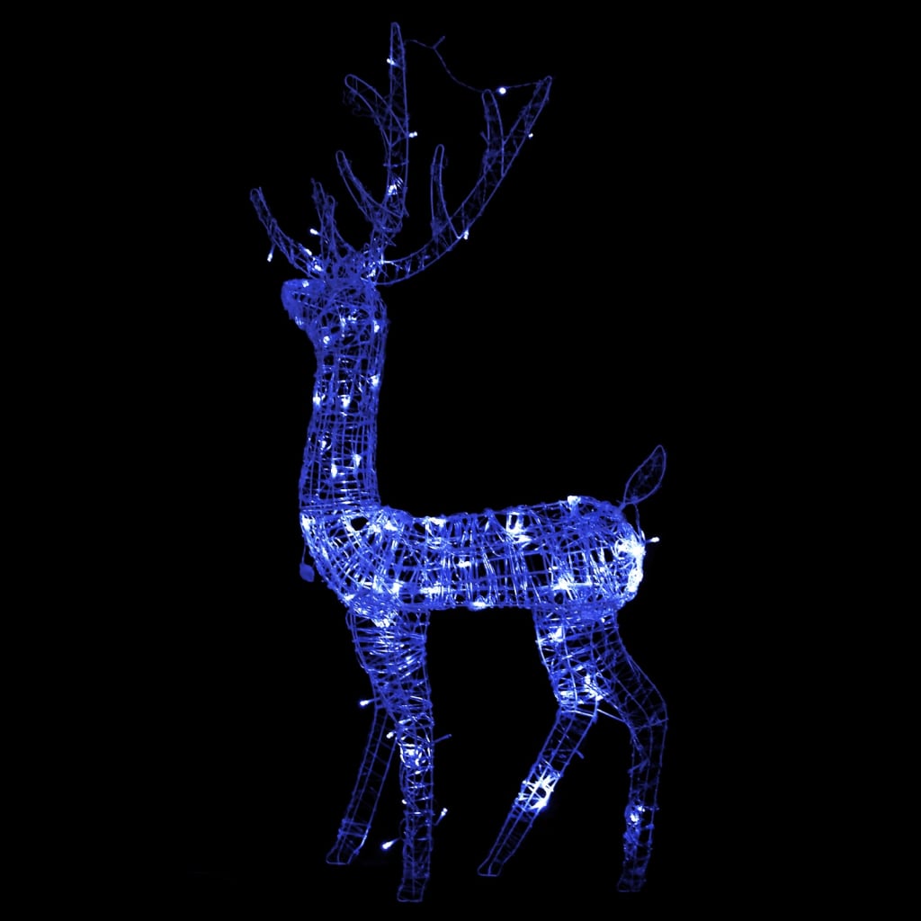 vidaXL Τάρανδος Ακρυλικός Χριστουγεννιάτικος 140 LED Μπλε 120εκ