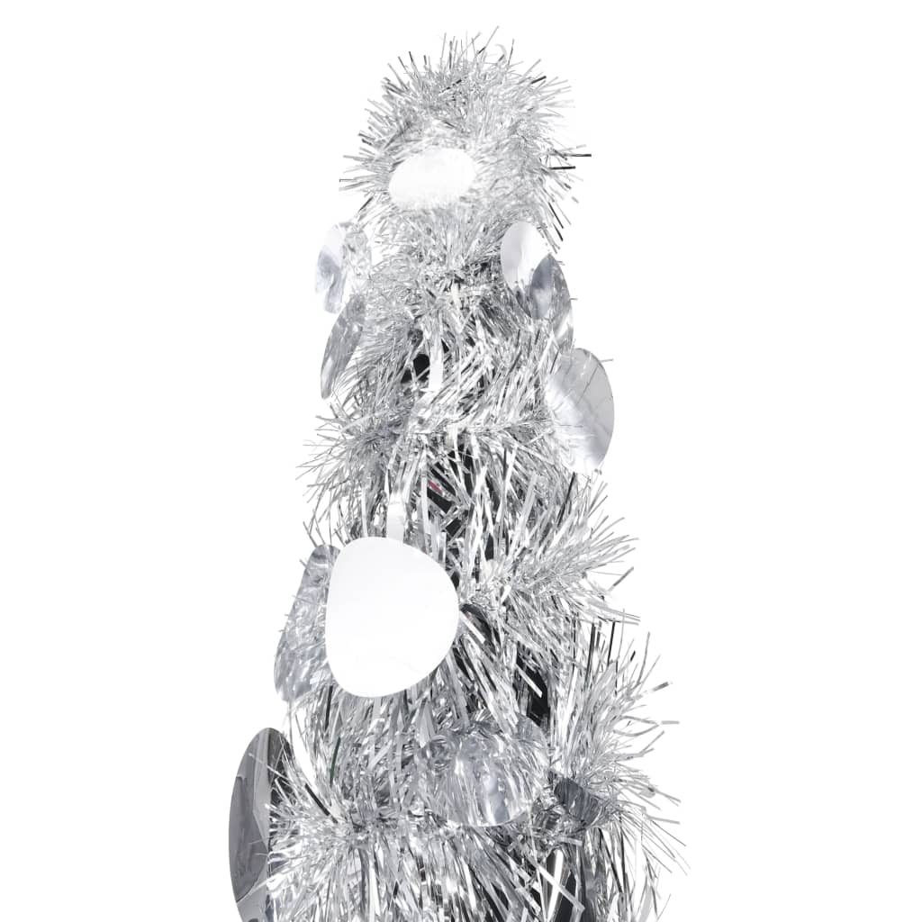 vidaXL Χριστουγεννιάτικο Δέντρο Τεχνητό Pop-Up Ασημί 180 εκ. από PET
