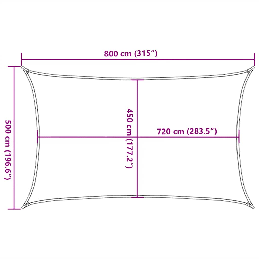 vidaXL Πανί Σκίασης Taupe 5 x 8 μ. από HDPE 160 γρ/μ²