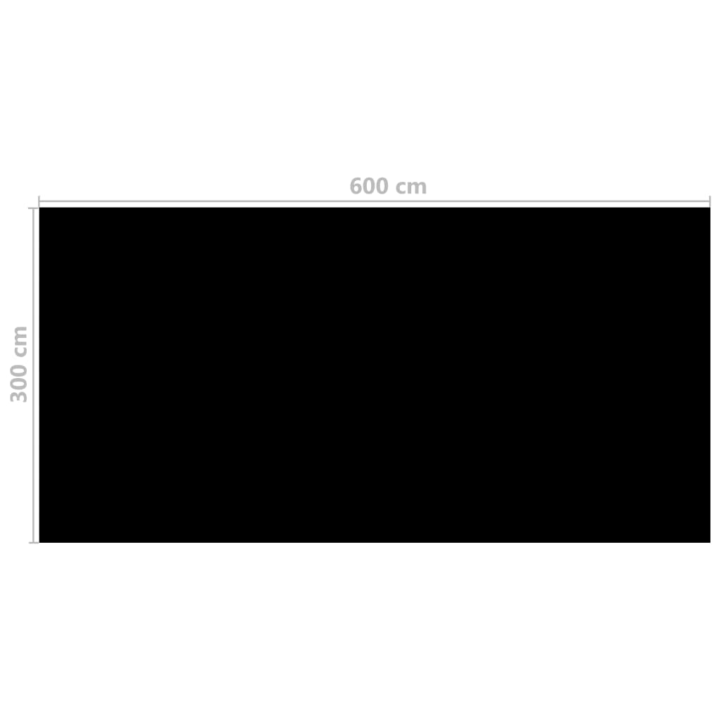 vidaXL Κάλυμμα Πισίνας Μαύρο 600 x 300 εκ. από Πολυαιθυλένιο