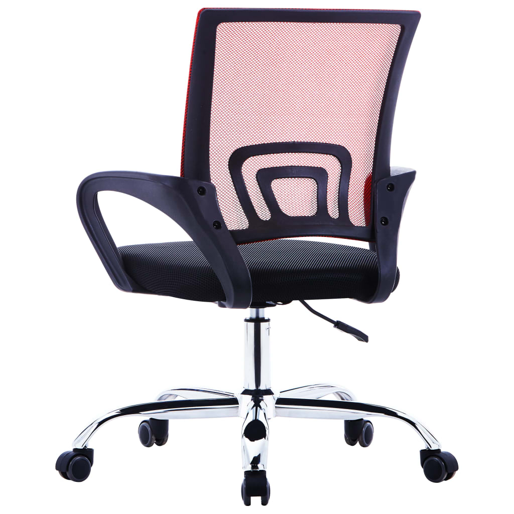 vidaXL Καρέκλα Γραφείου με Διχτυωτή Πλάτη Κόκκινη Υφασμάτινη