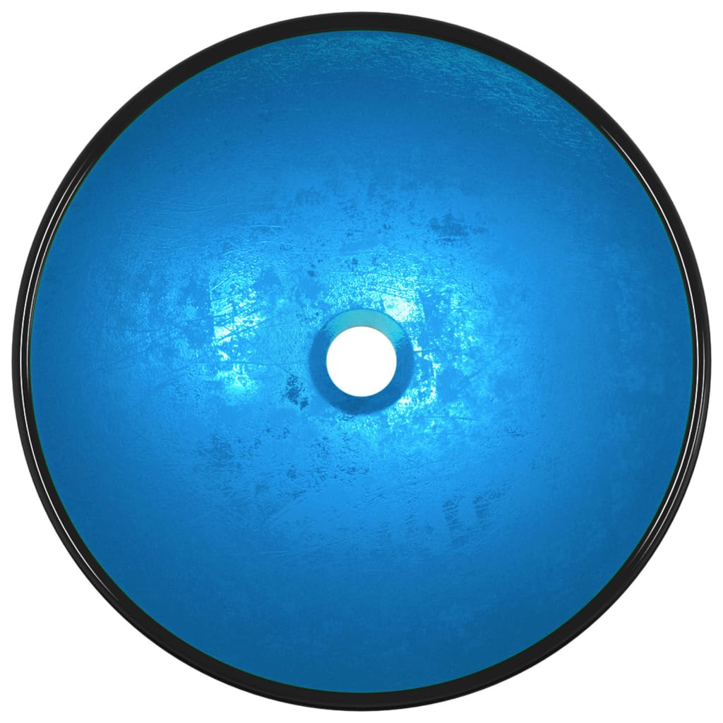 vidaXL Νιπτήρας Μπλε 42 x 14 εκ. από Ψημένο Γυαλί