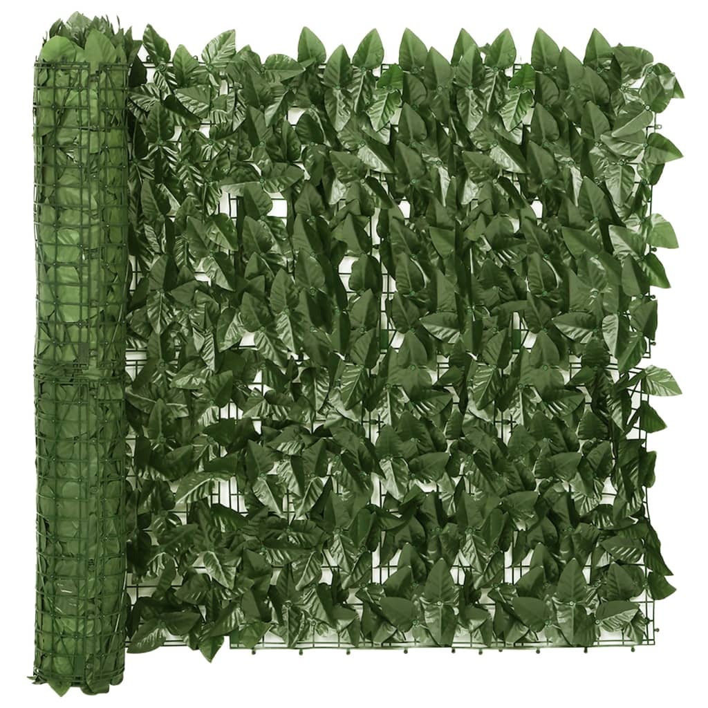 vidaXL Διαχωριστικό Βεράντας με Φύλλα Σκούρο Πράσινο 500 x 75 εκ.