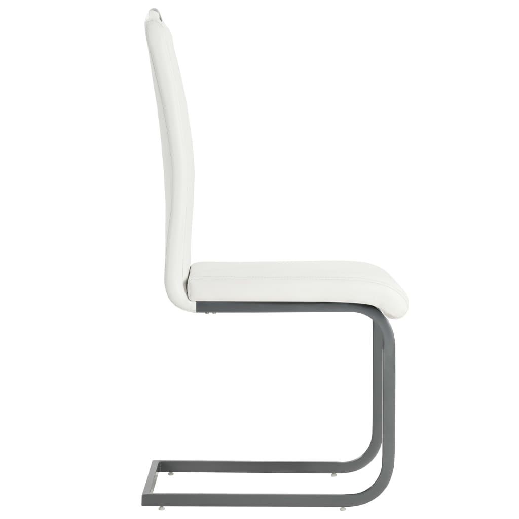 vidaXL Καρέκλες Τραπεζαρίας «Πρόβολος» 6 τεμ. Λευκές Συνθετικό Δέρμα