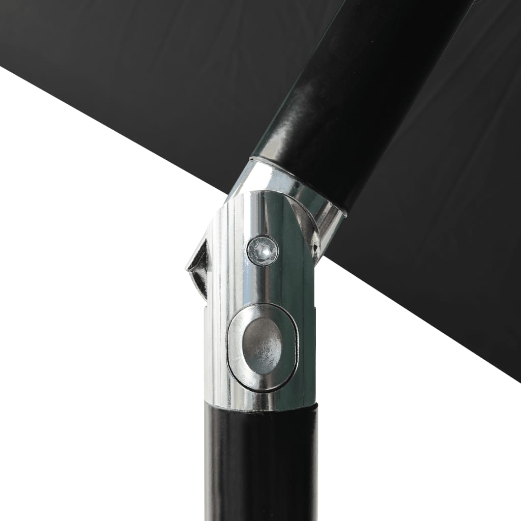 vidaXL Ομπρέλα Μαύρη 2 x 3 μ. με LED και Ατσάλινο Ιστό