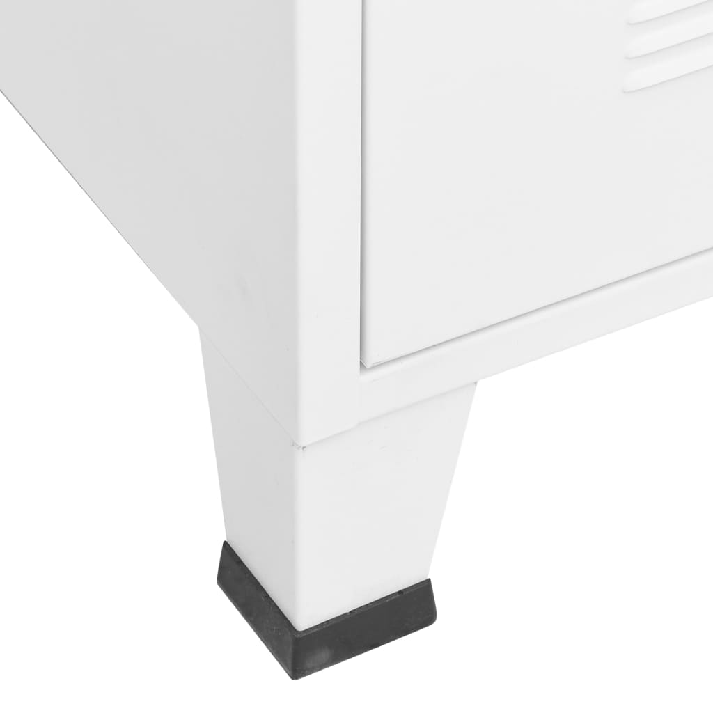 vidaXL Συρταριέρα Βιομηχανική Λευκή 78 x 40 x 93 εκ. Μεταλλική