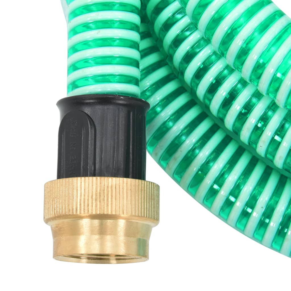 vidaXL Σωλήνας Αναρρόφησης Ορειχ. Συνδέσεις Πράσινος 4 μ/1,1" PVC