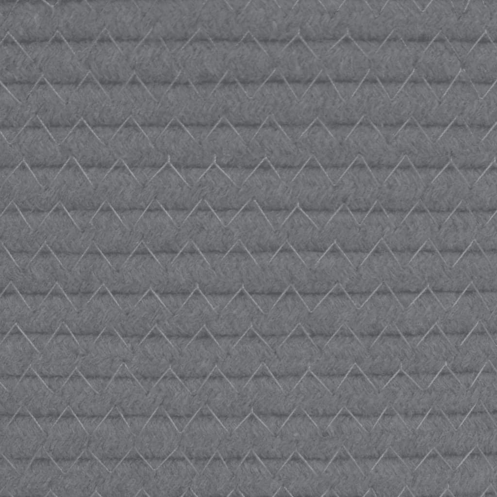 vidaXL Καλάθι Απλύτων Γκρι και Λευκό Ø55x36 εκ. Βαμβακερό