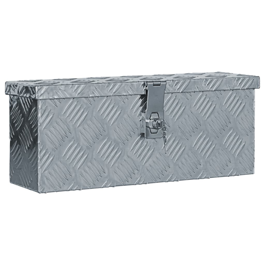vidaXL Κουτί Αποθήκευσης Ασημί 48,5 x 14 x 20 εκ. Αλουμινίου