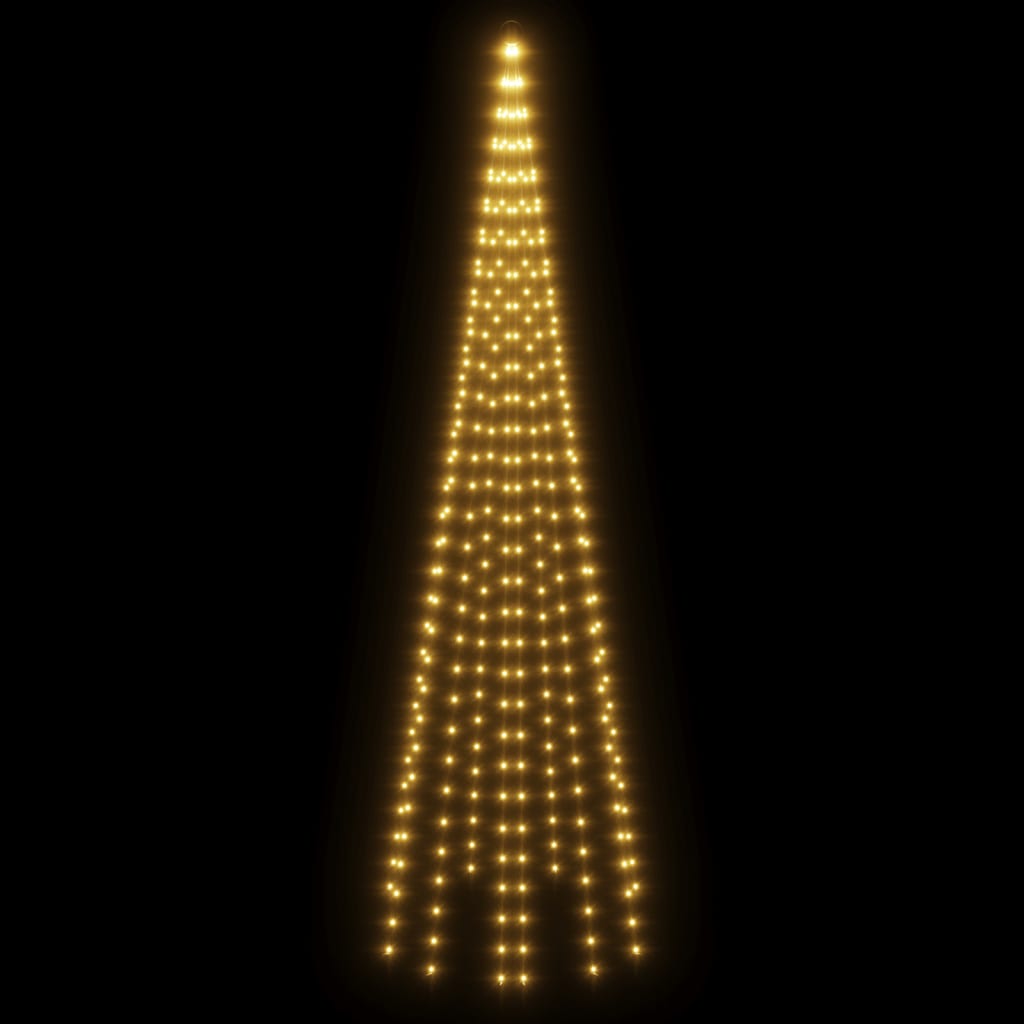 vidaXL Χριστουγεν. Δέντρο για Ιστό Σημαίας 310 LED Θερμό Λευκό 300 εκ.