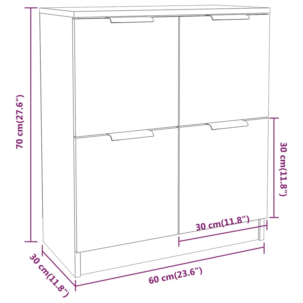 vidaXL Συρταριέρα Sonoma Δρυς 60 x 30 x 70 εκ. από Επεξεργασμένο Ξύλο