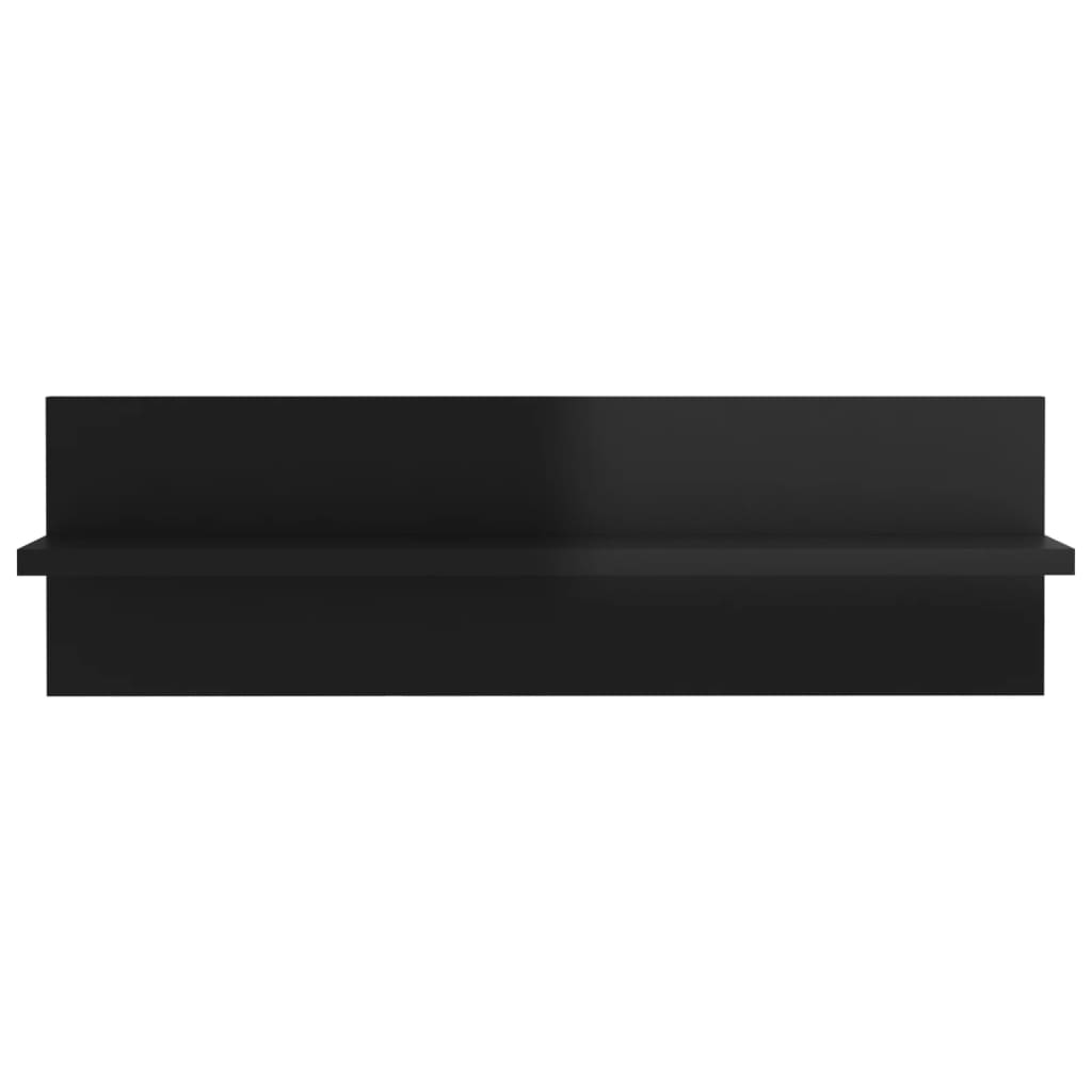 vidaXL Ραφιέρες Τοίχου 4 τεμ. Γυαλ. Μαύρο 60x11,5x18 εκ. Μοριοσανίδα