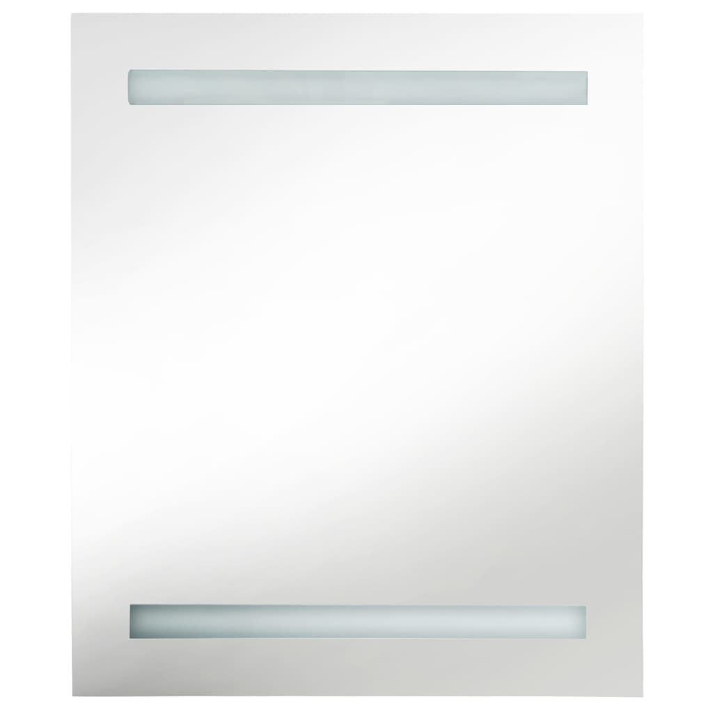 vidaXL Ντουλάπι Μπάνιου με Καθρέφτη & LED Γυαλ. Γκρι 50 x 14 x 60 εκ.
