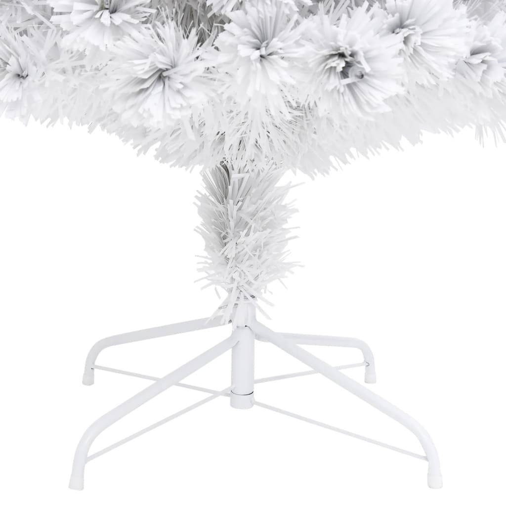 vidaXL Χριστουγεν Δέντρο Τεχνητό Προφωτισμένο Οπτικές Ίνες Λευκό 210εκ