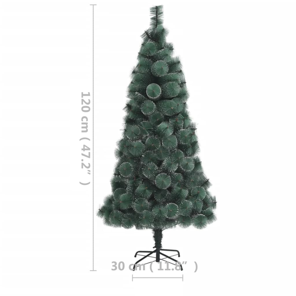 vidaXL Χριστουγεν. Δέντρο Προφωτισμένο Τεχνητό Βάση Πράσινο 120εκ PET