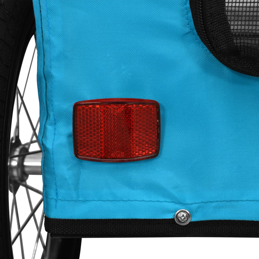 vidaXL Τρέιλερ Ποδηλάτου Κατοικίδιων Μπλε Ύφασμα Oxford/Σίδηρος