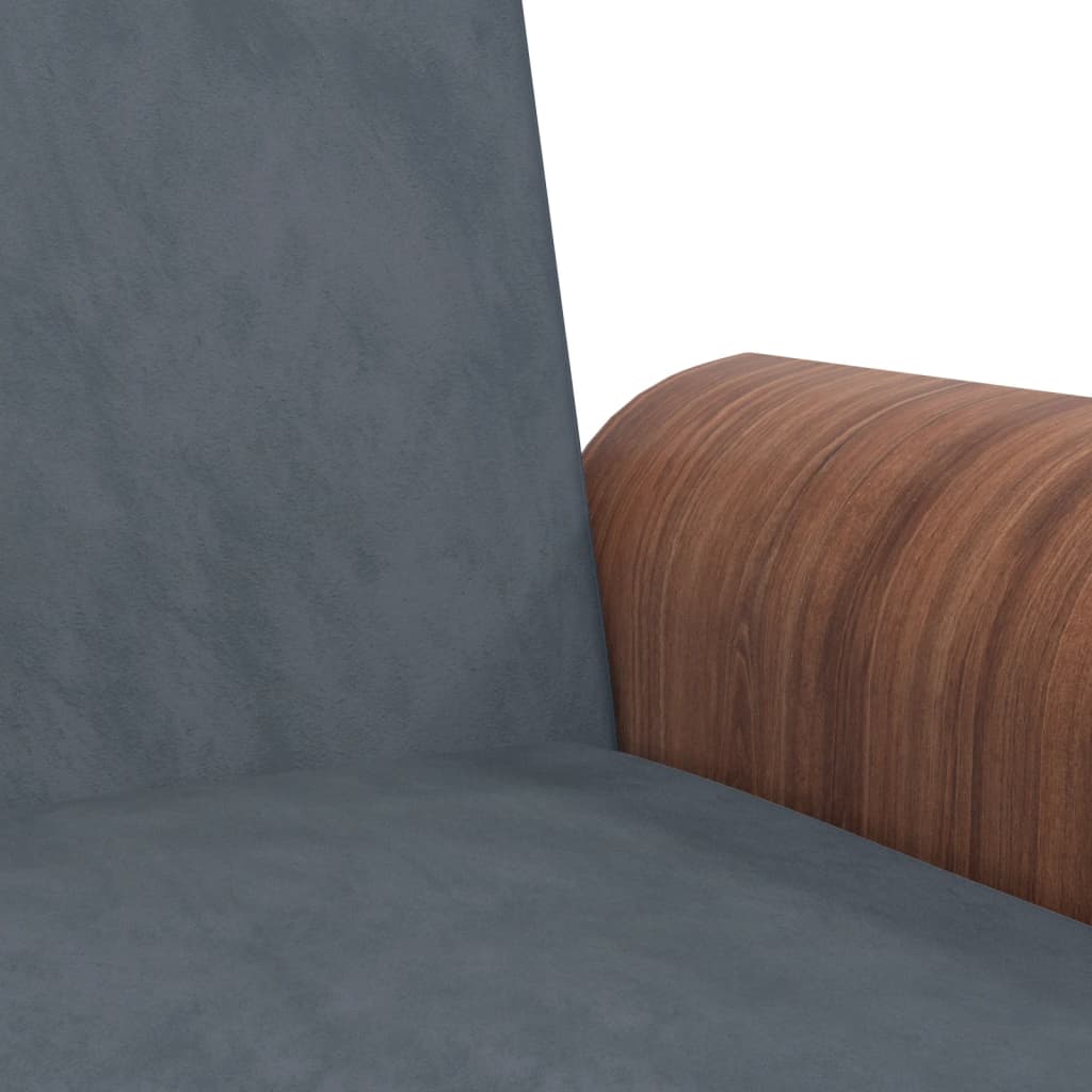 vidaXL Καναπές Κρεβάτι με Ποτηροθήκες Σκούρο Γκρι Βελούδινος