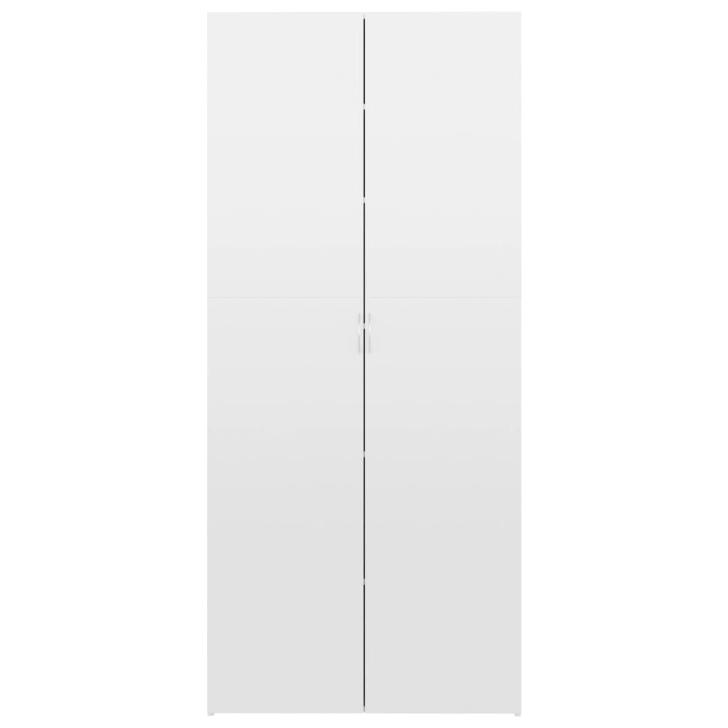 vidaXL Παπουτσοθήκη Γυαλιστερό Λευκό 80x35,5x180 εκ. από Μοριοσανίδα