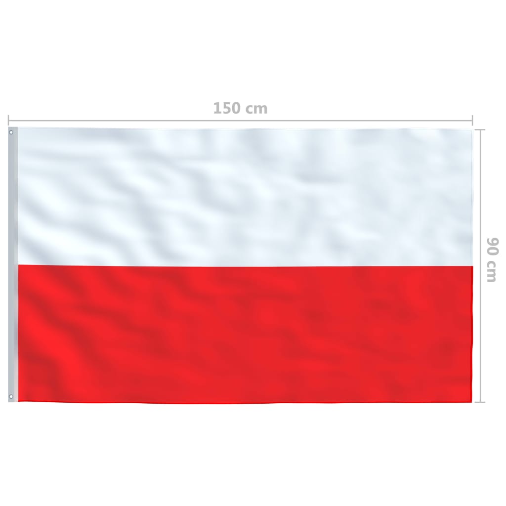 vidaXL Σημαία Πολωνίας 4 μ. με Ιστό Αλουμινίου