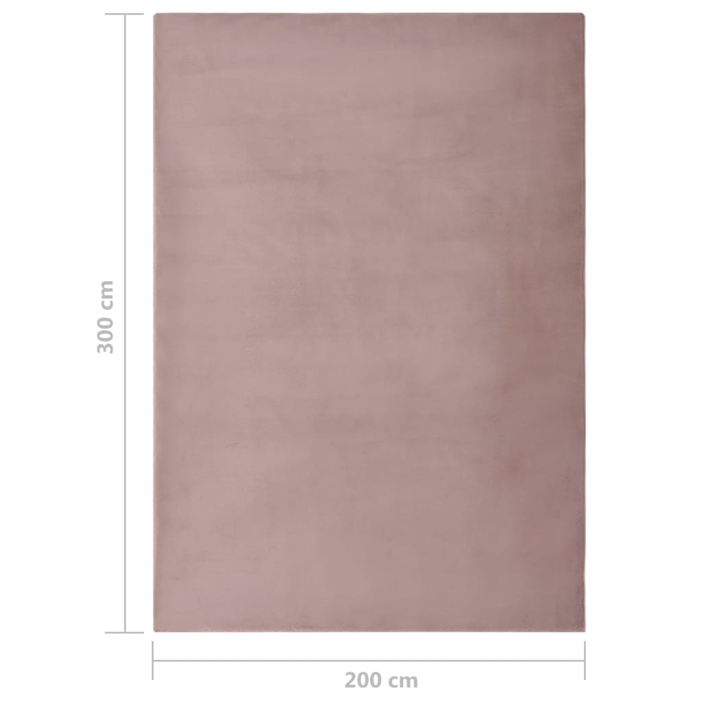vidaXL Χαλάκι Ροζ Παστέλ 200 x 300 εκ. από Συνθετική Γούνα Κουνελιού