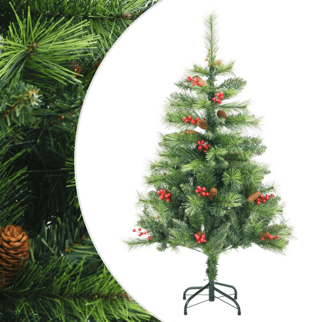 vidaXL Χριστουγεννιάτικο Δέντρο Τεχν. Αρθρωτό Κουκουνάρια/Μούρα 120 εκ