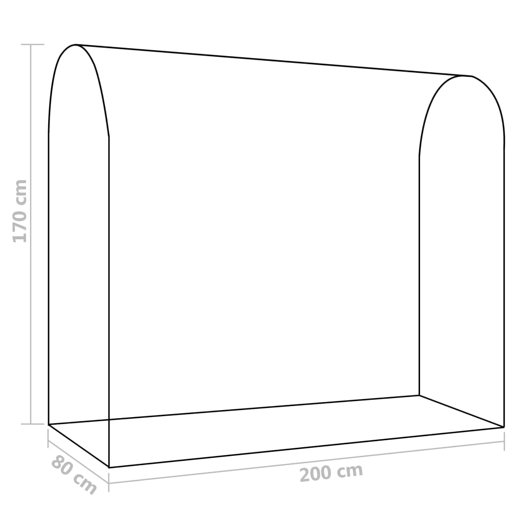 vidaXL Θερμοκήπιο με Πόρτα με Φερμουάρ 200 x 80 x 170 εκ.