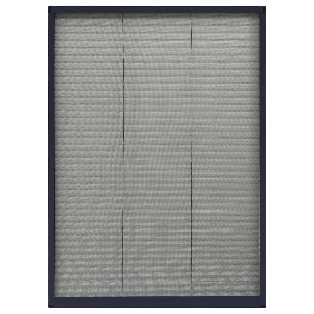 vidaXL Σήτα Παραθύρου Πλισέ Ανθρακί 80 x 120 εκ. από Αλουμίνιο