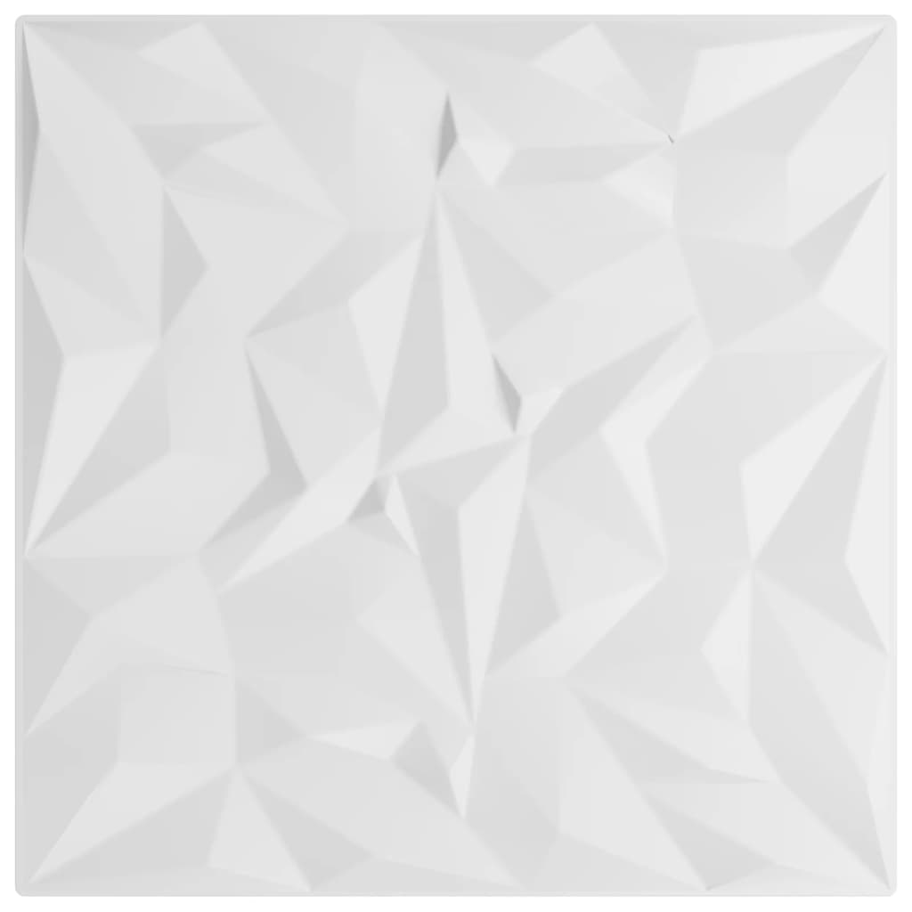 vidaXL Πάνελ Τοίχου 12 Τεμ. Λευκά Σχ. Αμέθυστου 50x50 εκ. 3 μ² από XPS