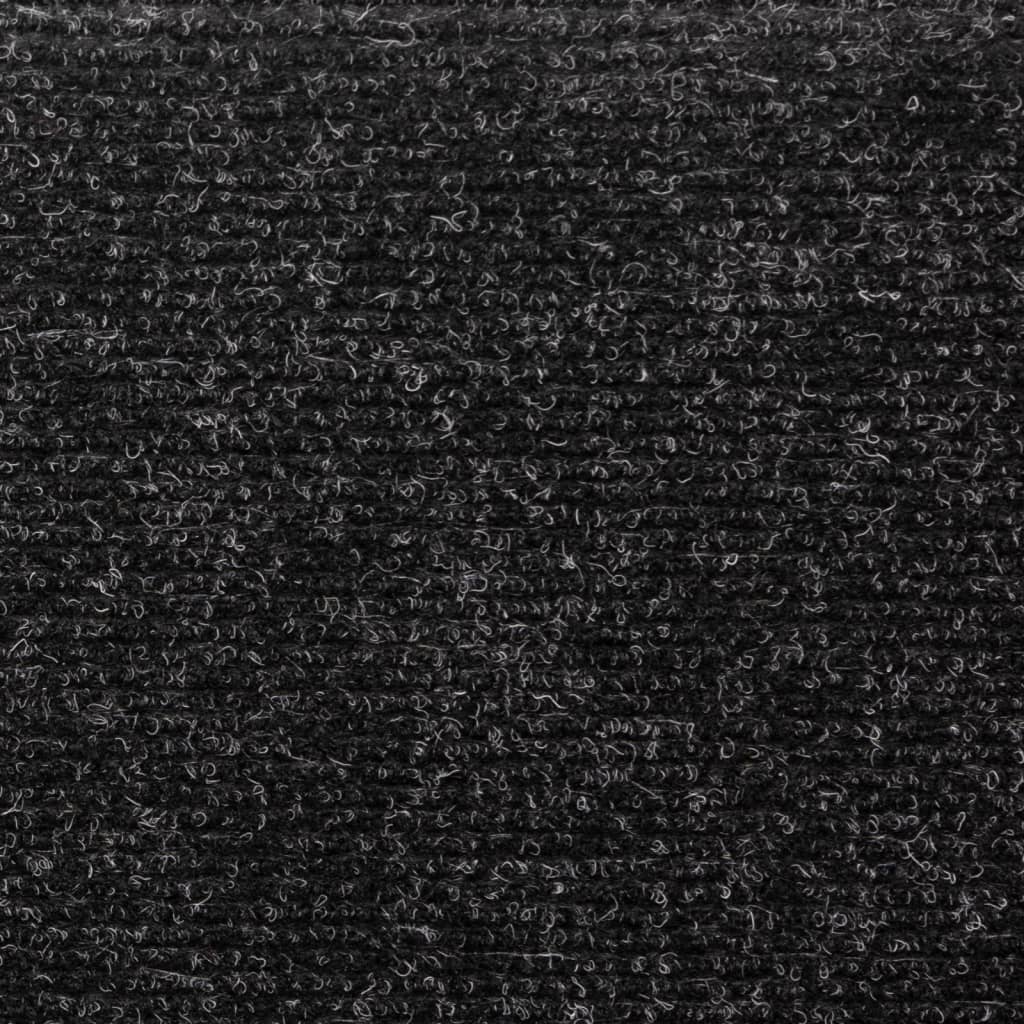 vidaXL Πατάκια Σκάλας 15 τεμ. Μαύρα 65x21x4 εκ. Βελονιασμένο Ύφασμα