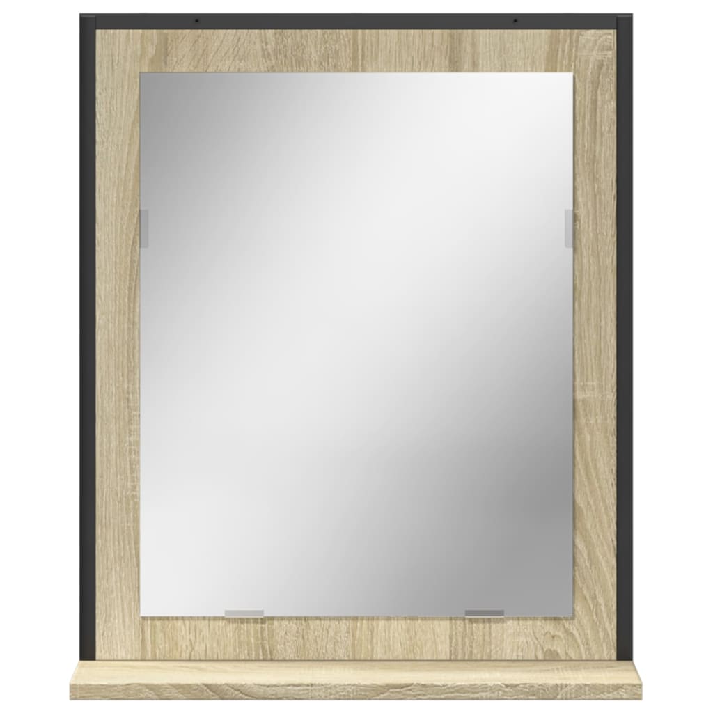 vidaXL Καθρέφτης Μπάνιου με Ράφι Sonoma Δρυς 50x12x60 εκ. Μοριοσανίδα