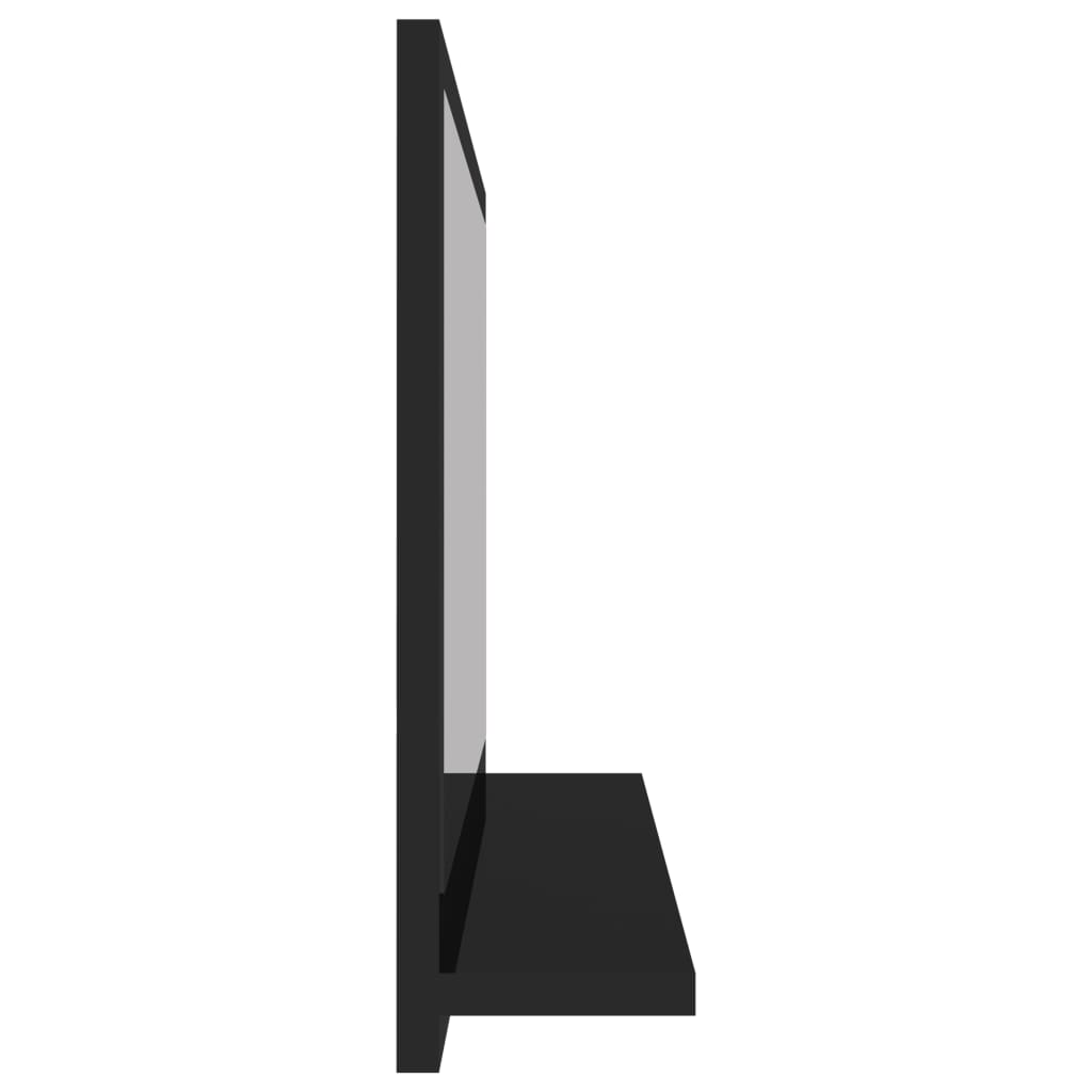 vidaXL Καθρέφτης Μπάνιου Γυαλιστερό Μαύρο 60x10,5x37 εκ. Μοριοσανίδα