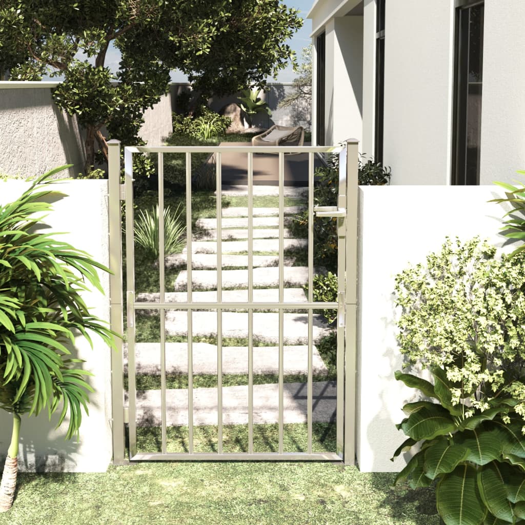 vidaXL Πόρτα Περίφραξης Κήπου 100 x 150 εκ. από Ανοξείδωτο Ατσάλι