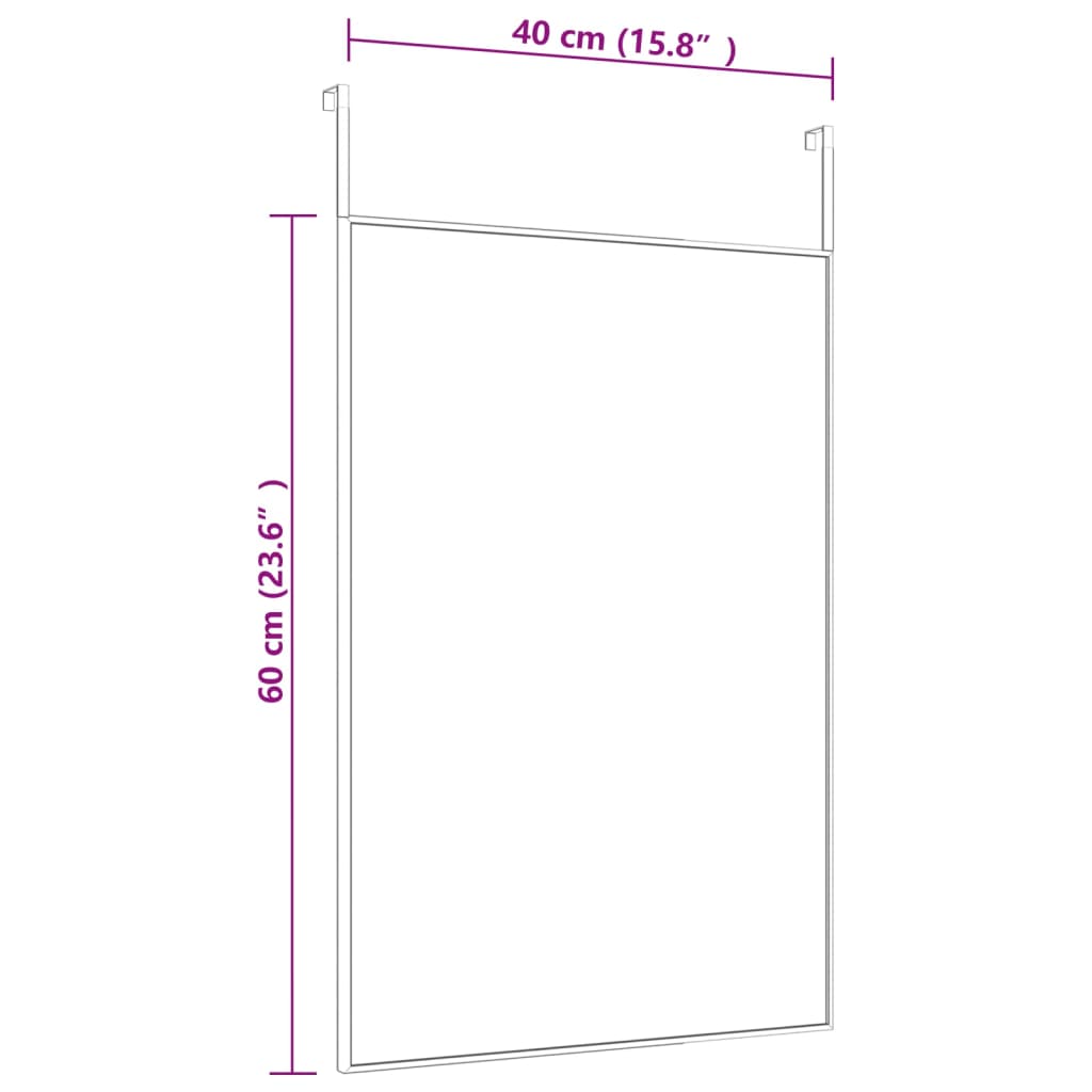 vidaXL Καθρέπτης Πόρτας Χρυσός 40 x 60 εκ. από Γυαλί και Αλουμίνιο