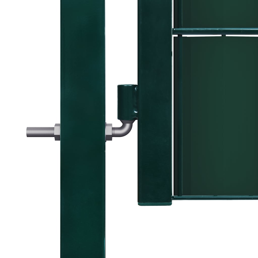 vidaXL Πόρτα Περίφραξης Πράσινη 100 x 124 εκ. από PVC / Ατσάλι