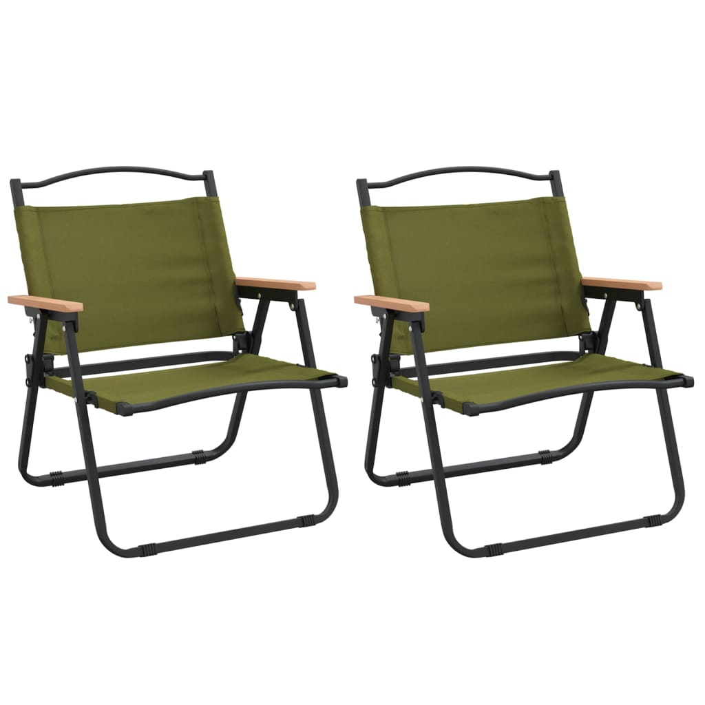 vidaXL Καρέκλες Κάμπινγκ 2 τεμ. Πράσινες 54x43x59 εκ. Ύφασμα Oxford