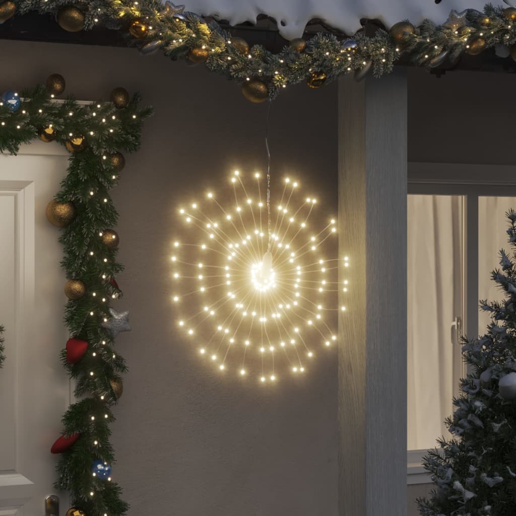 vidaXL Φωτάκια Χριστουγεννιάτικα 2 Τεμ. 140 LED Θερμό Λευκό 17 εκ.