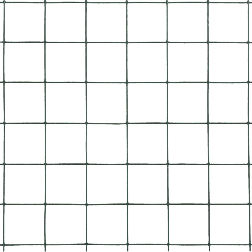 vidaXL Συρματόπλεγμα Τετράγωνο Πράσινο 25x1,5 μ. Ατσάλι Επικάλυψη PVC