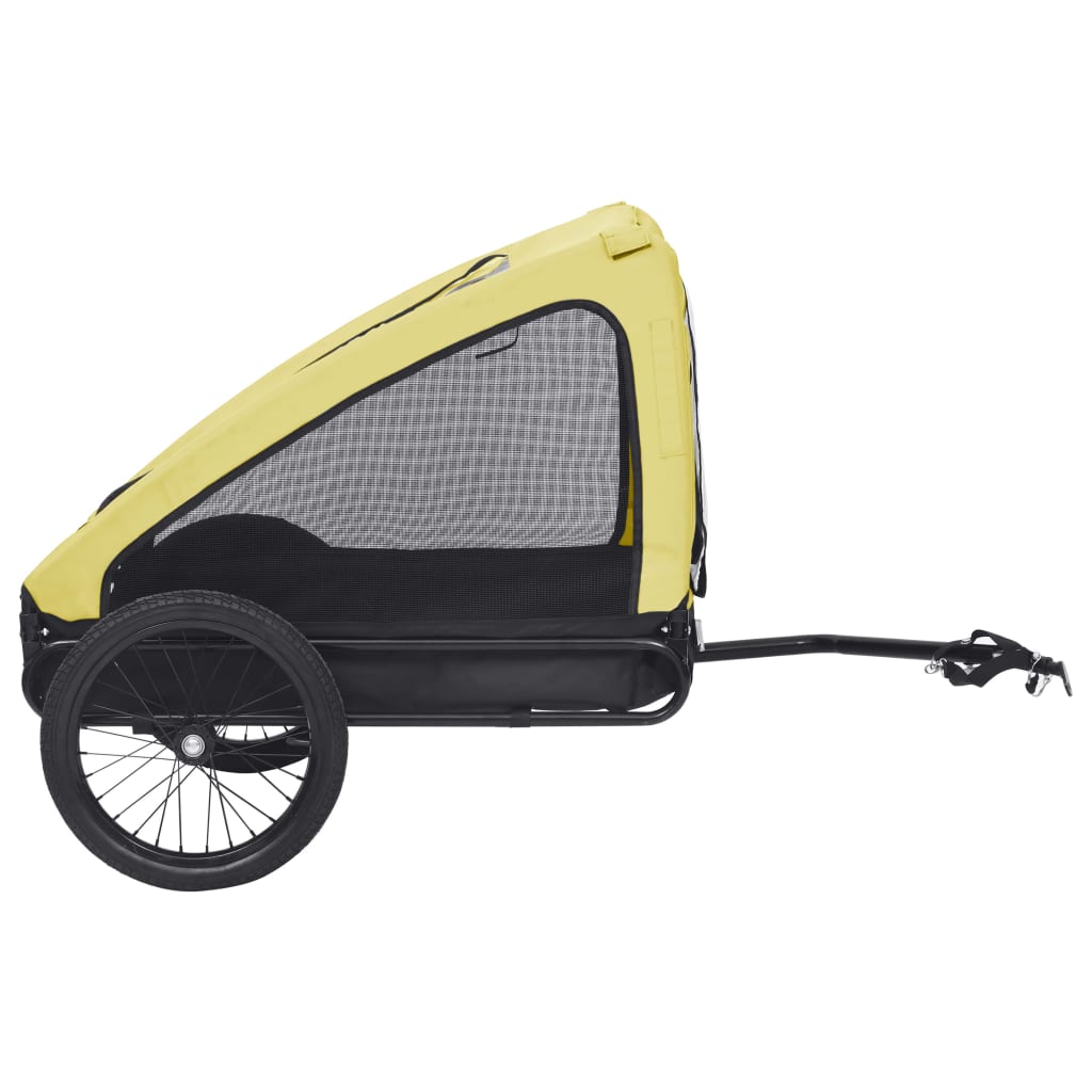 vidaXL Τρέιλερ Ποδηλάτου Μεταφοράς Κατοικίδιων Κίτρινο και Μαύρο