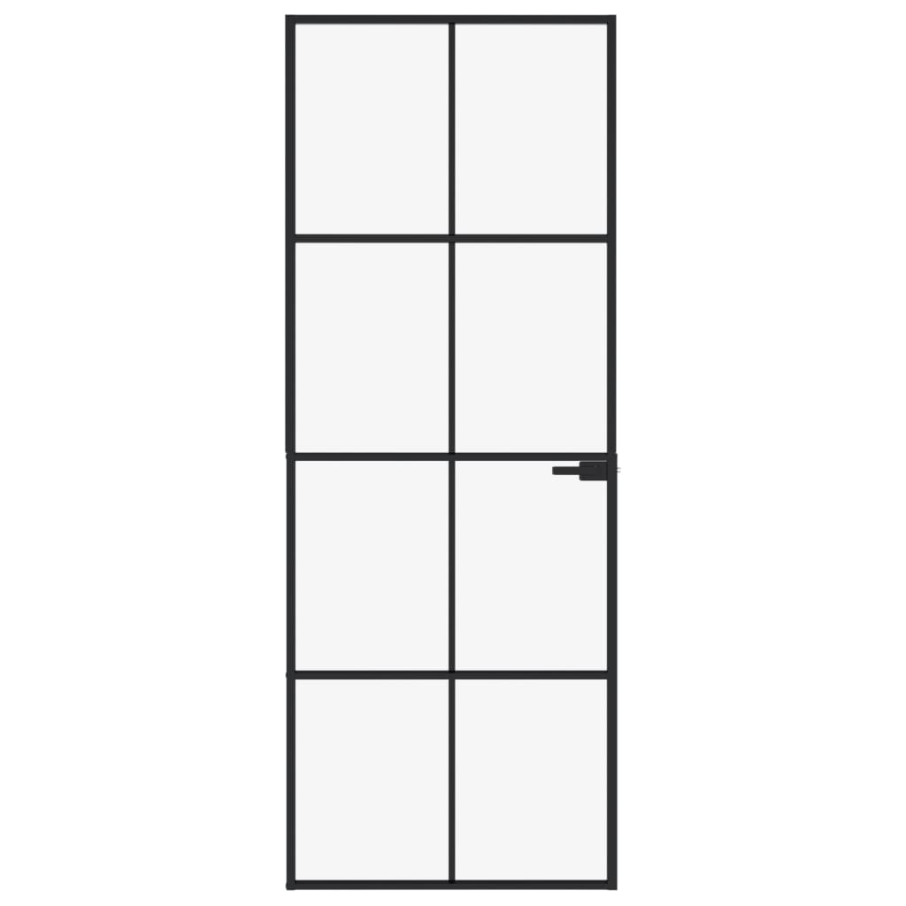 vidaXL Εσωτερική Πόρτα 76x201,5 εκ. Ψημένο Γυαλί και Λεπτό Αλουμίνιο